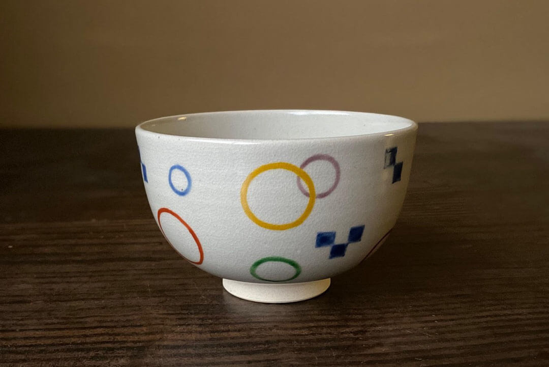 F716 伊羅保 写 茶碗 平安 嘉祥 森岡嘉祥 抹茶碗 伊羅保茶碗